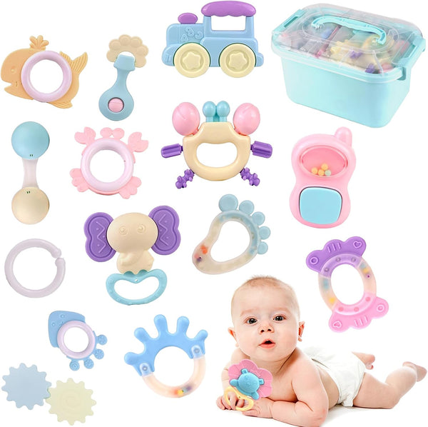 Baby Teether Toy Rattle for Baby Toys 0-12 Months
